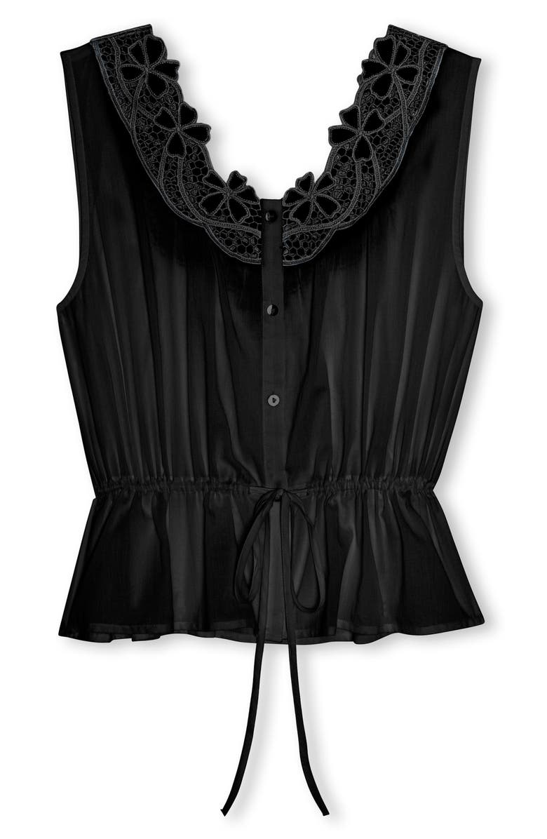 Rails Leilani Peplum Cotton Button-Up Top, Alternate, color, Black