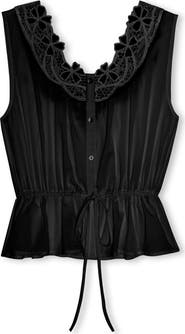 Rails Leilani Peplum Cotton Button-Up Top