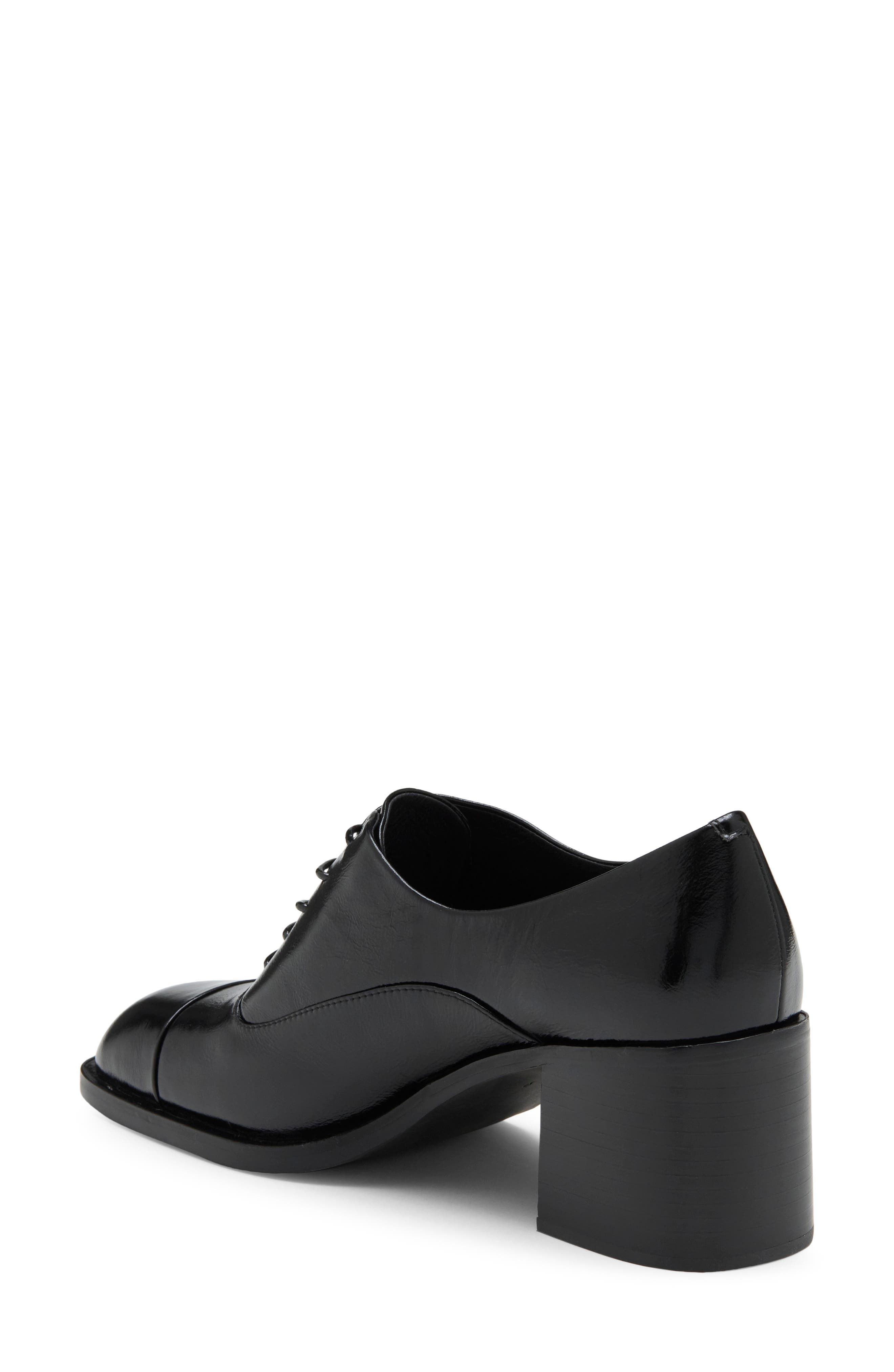 Olaflur Lace-Up Block Heel Pump, Alternate, color, BLACK