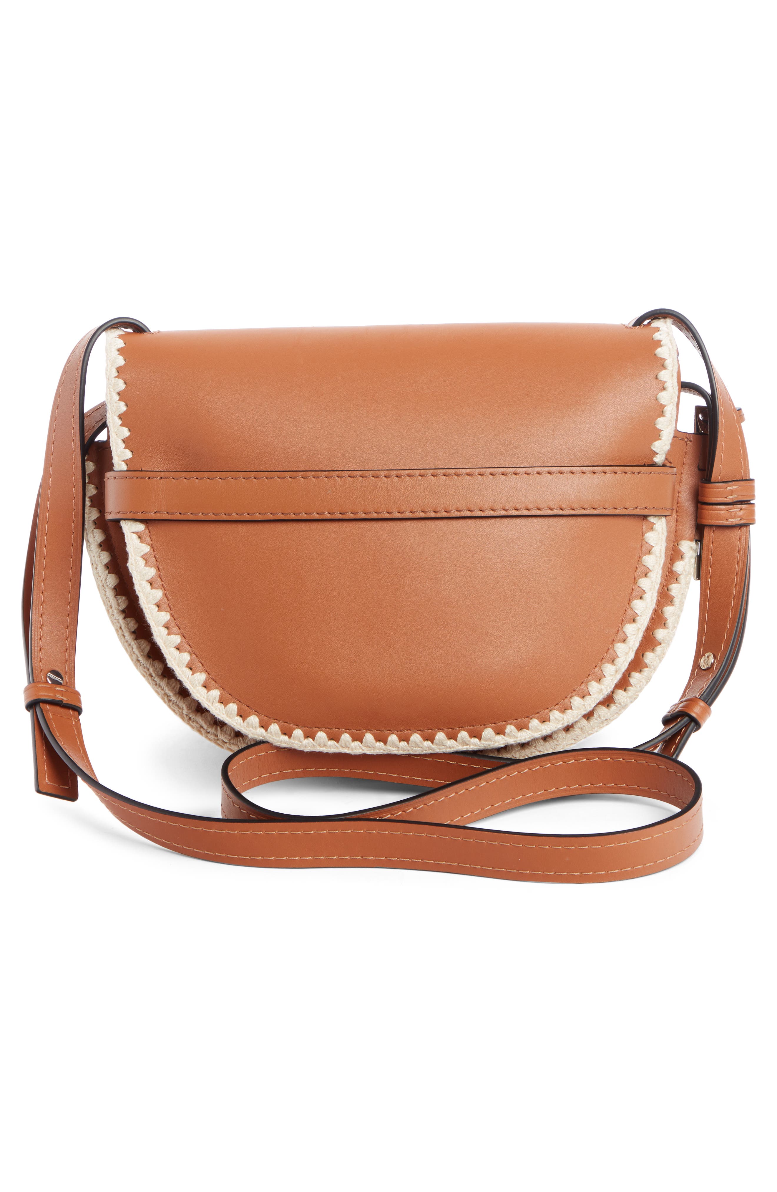 Loewe Small Gate Crochet Leather Crossbody Bag, Alternate, color, 