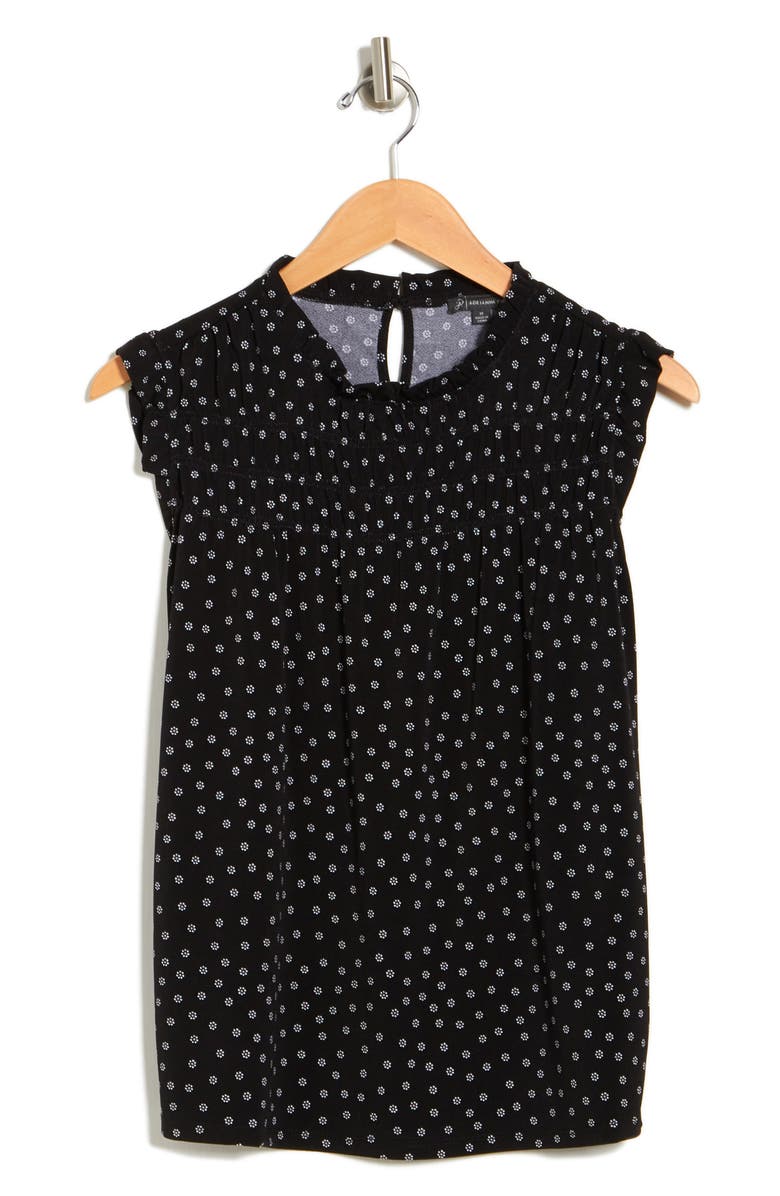 Adrianna Papell Printed Ruffle High Neck Top, Alternate, color, 