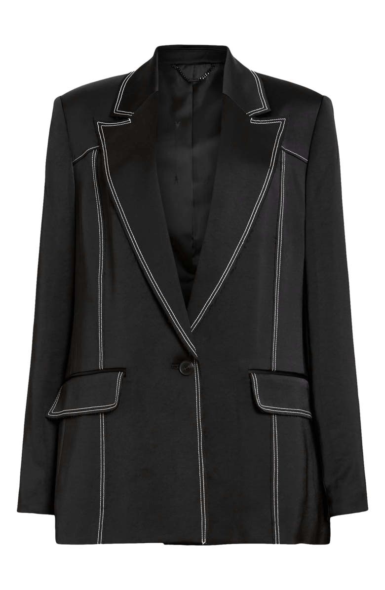 AllSaints Theah Topstitch Blazer, Alternate, color, Black