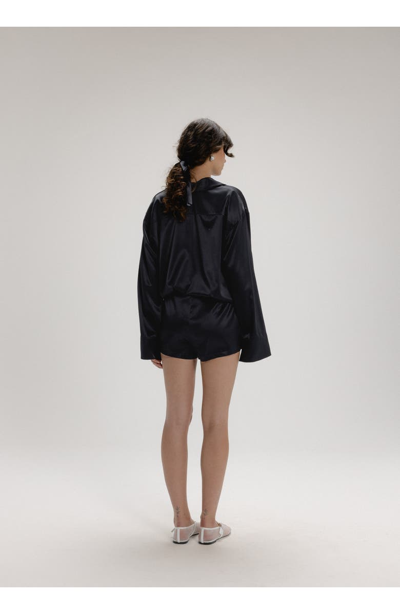 Alas Silk Mini Shorts, Alternate, color, Black