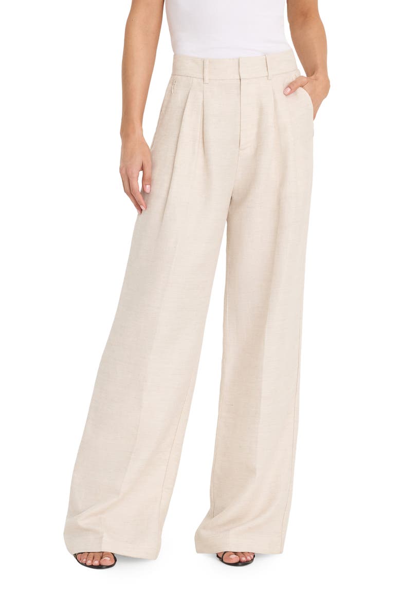 Pleated Tencel™ & Linen Trousers, Main, color, OAT