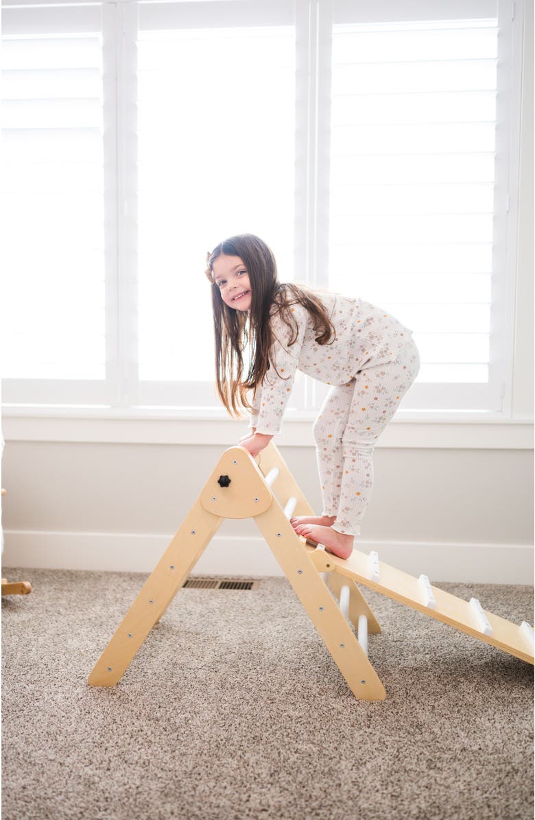 Poppyseed Play Foldable Montessori Climbing Triangle & Ramp, Alternate, color, White