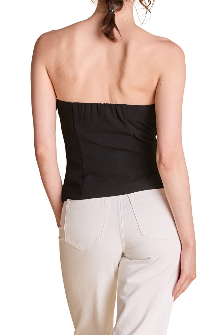Bow Detail Bustier Top, Alternate, color, BLACK