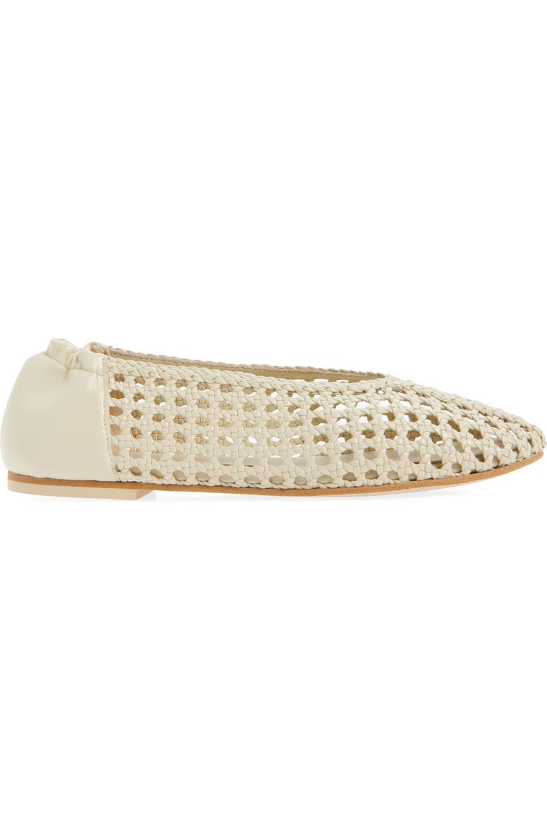 Freda Salvador Woven Ballet Flat, Alternate, color, Vanilla Woven Calf With Laces
