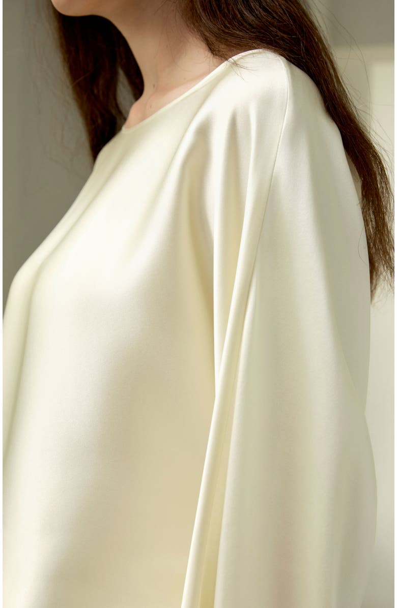 Lilysilk Silk Charmeuse Crewneck Blouse, Alternate, color, Lily White