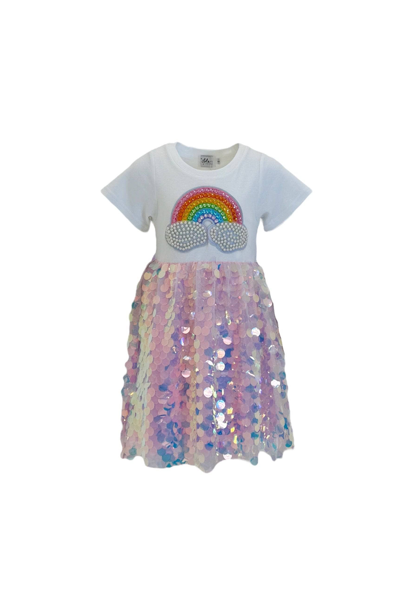 Lola + The Boys Paillette Rainbow Magic Dress, Main, color,