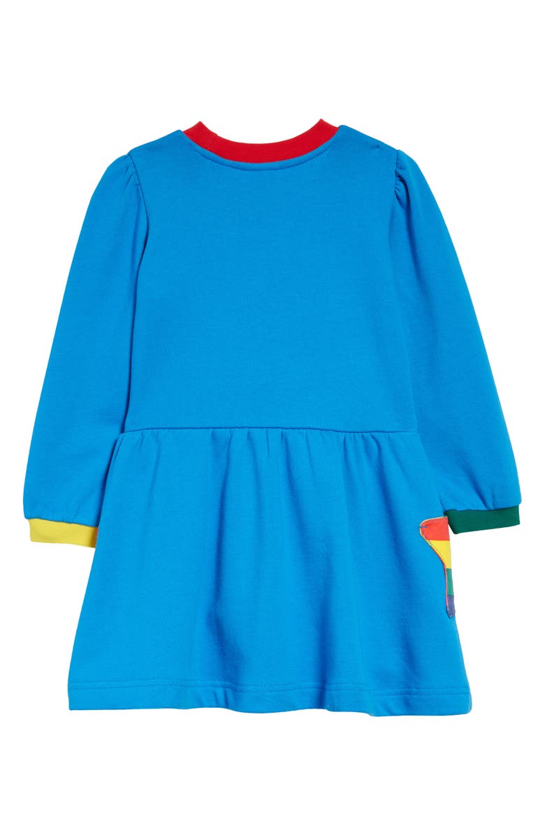 Mini Boden Kids' Rainbow Star Appliqué Pocket Dress, Alternate, color, 