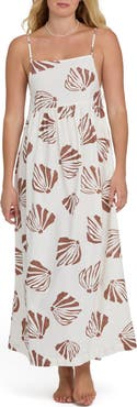 Billabong Undone Seashell Print Cover-Up Maxi Dress