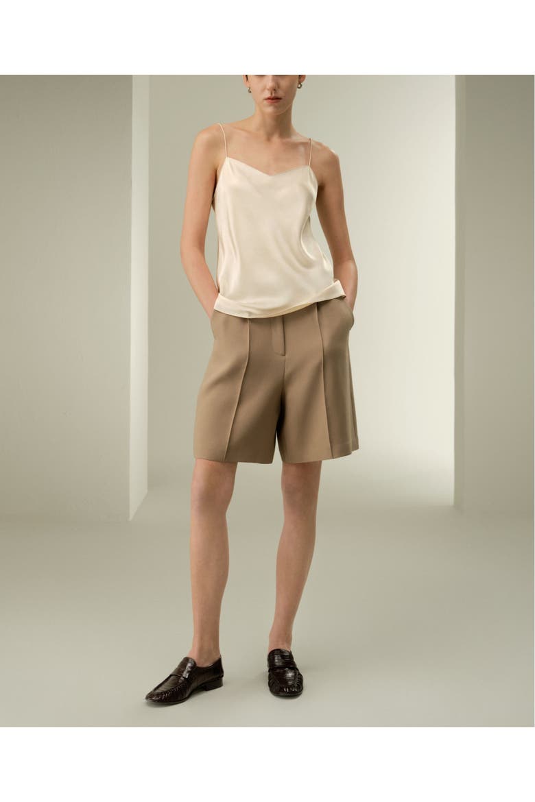 Women's Chic Minimal Silk Cami, Alternate, color, Gravel Gold
