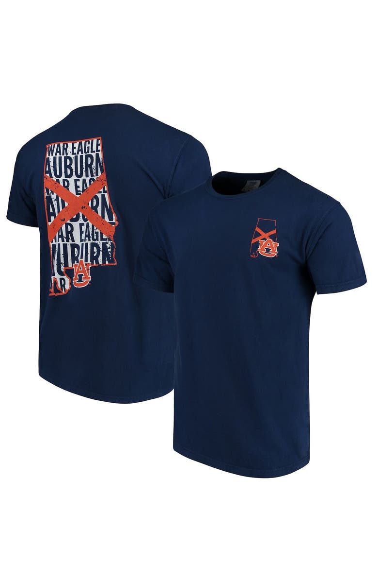 IMAGE ONE Men's Navy Auburn Tigers Flag Local Comfort Color T-Shirt, Main, color, 