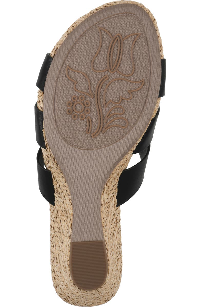 White Mountain Footwear Atavi Wedge Espadrille Sandal, Alternate, color, Black/ Smooth