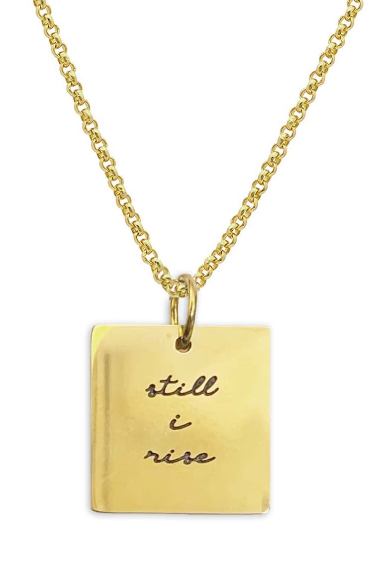 Script Pendant Necklace, Main, color, GOLD