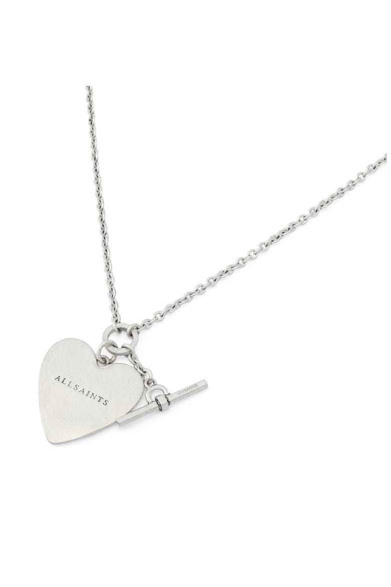 Heart Charm Chain Link Necklace, Alternate, color, WARM SILVER