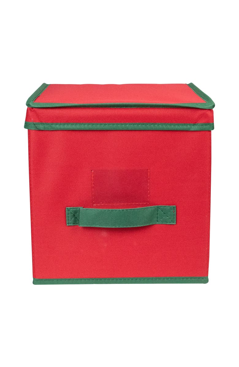 Northlight Christmas Ornament Storage Box with Removable Dividers - 13" - Red and Green, Alternate, color, Red