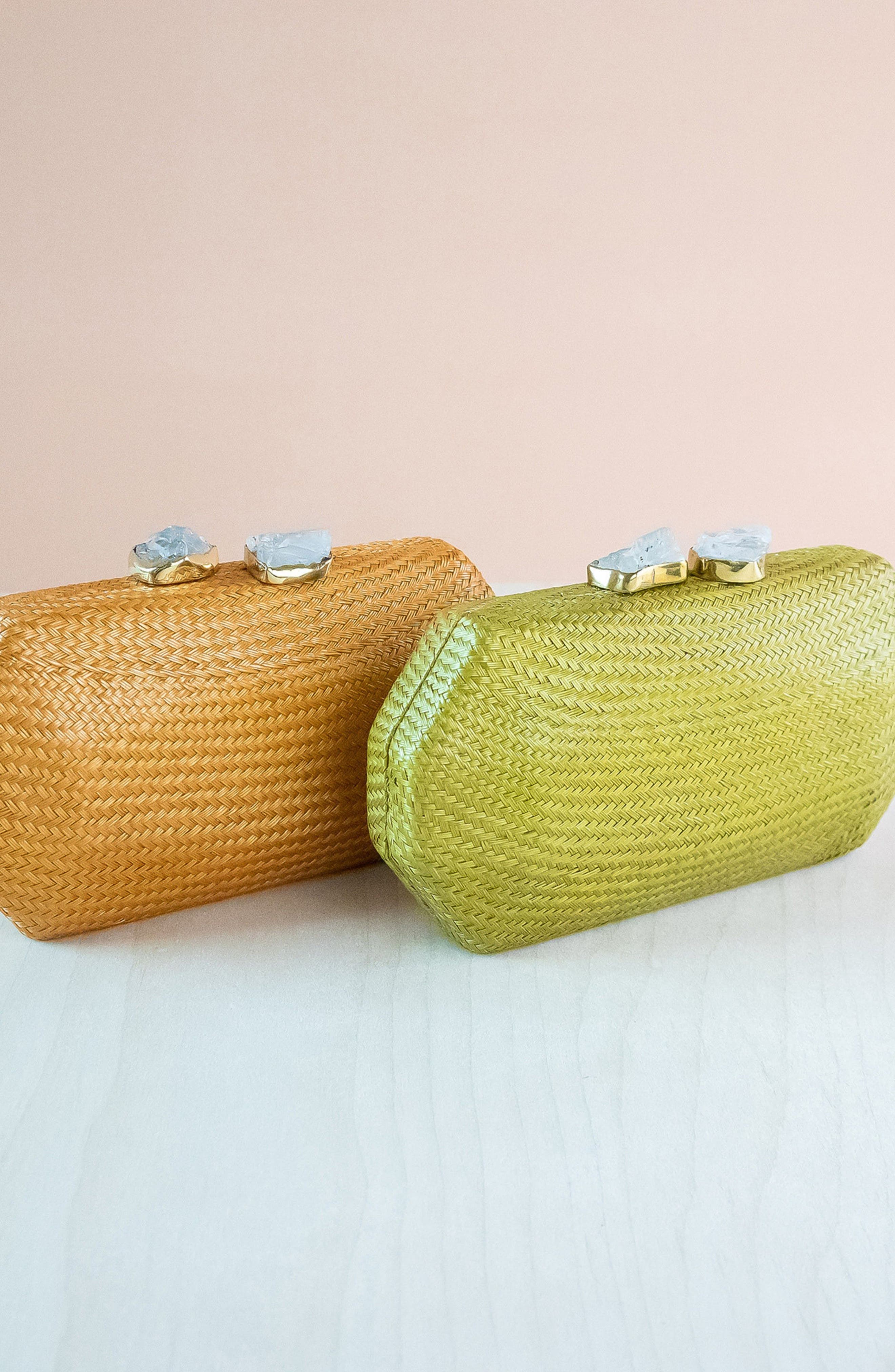 Solid Octagon Clutch, Alternate, color, MATCHA