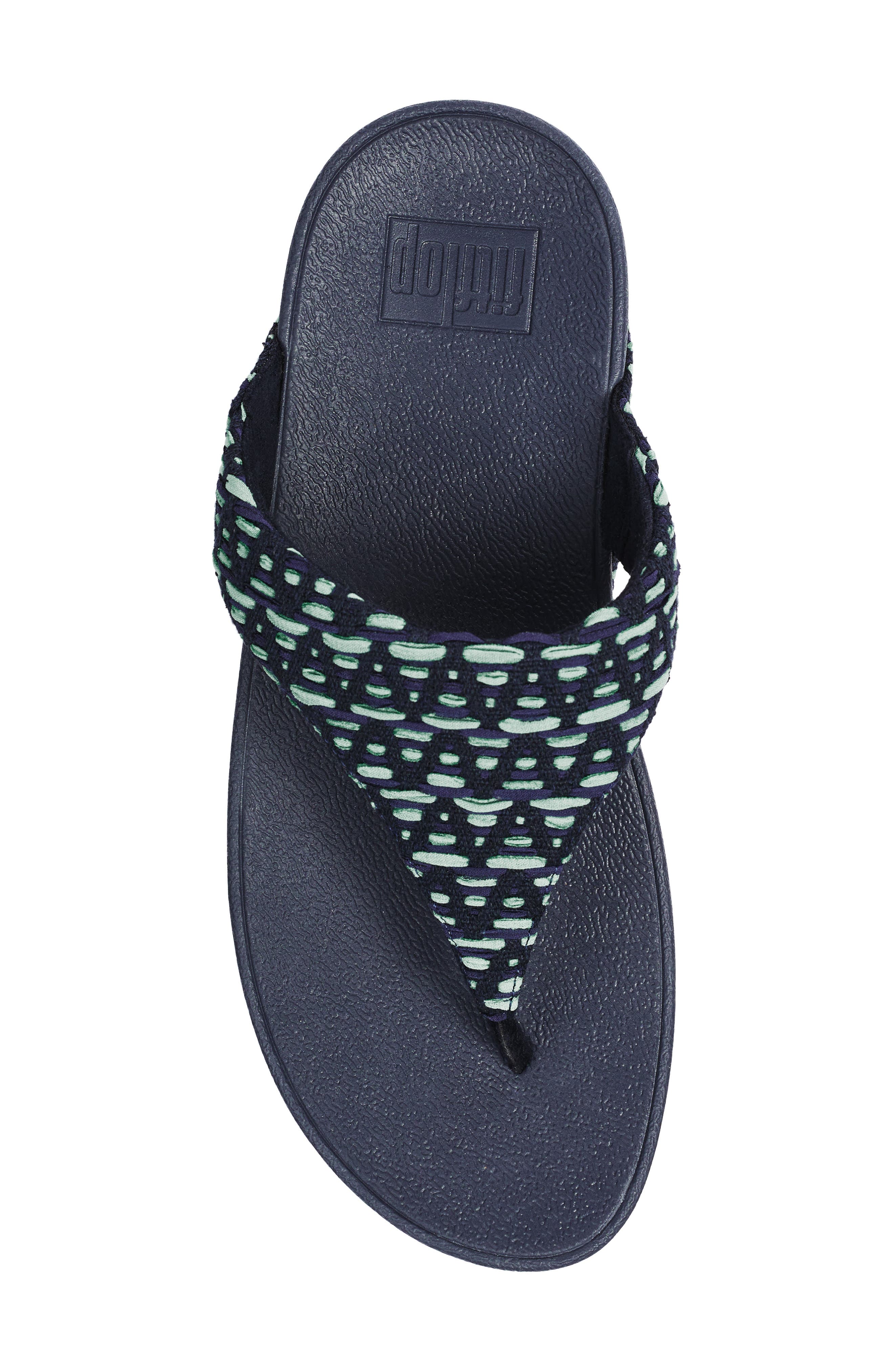 FitFlop Lulu Geo Webbing Flip Flop, Alternate, color, Midnight Navy Mix