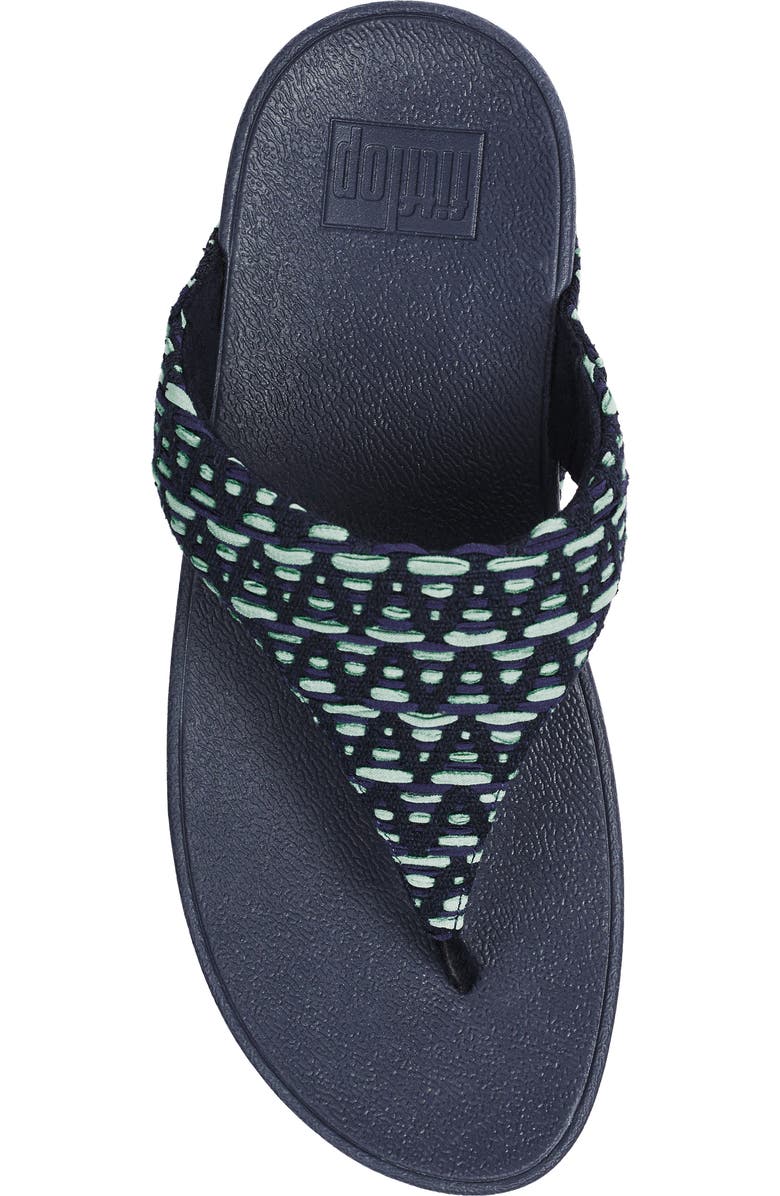 FitFlop Lulu Geo Webbing Flip Flop, Alternate, color, Midnight Navy Mix