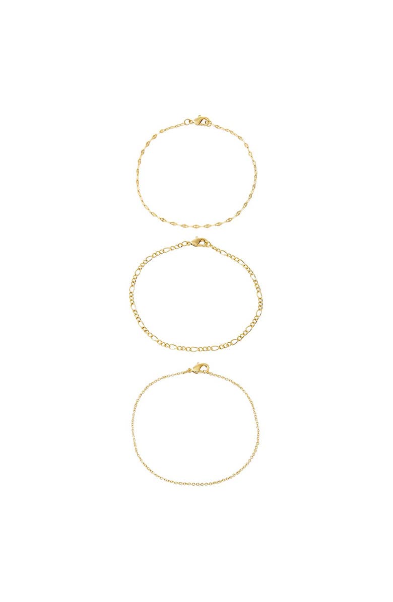 BY ADINA EDEN Dainty Chains Bracelet Combo Set, Main, color, Gold