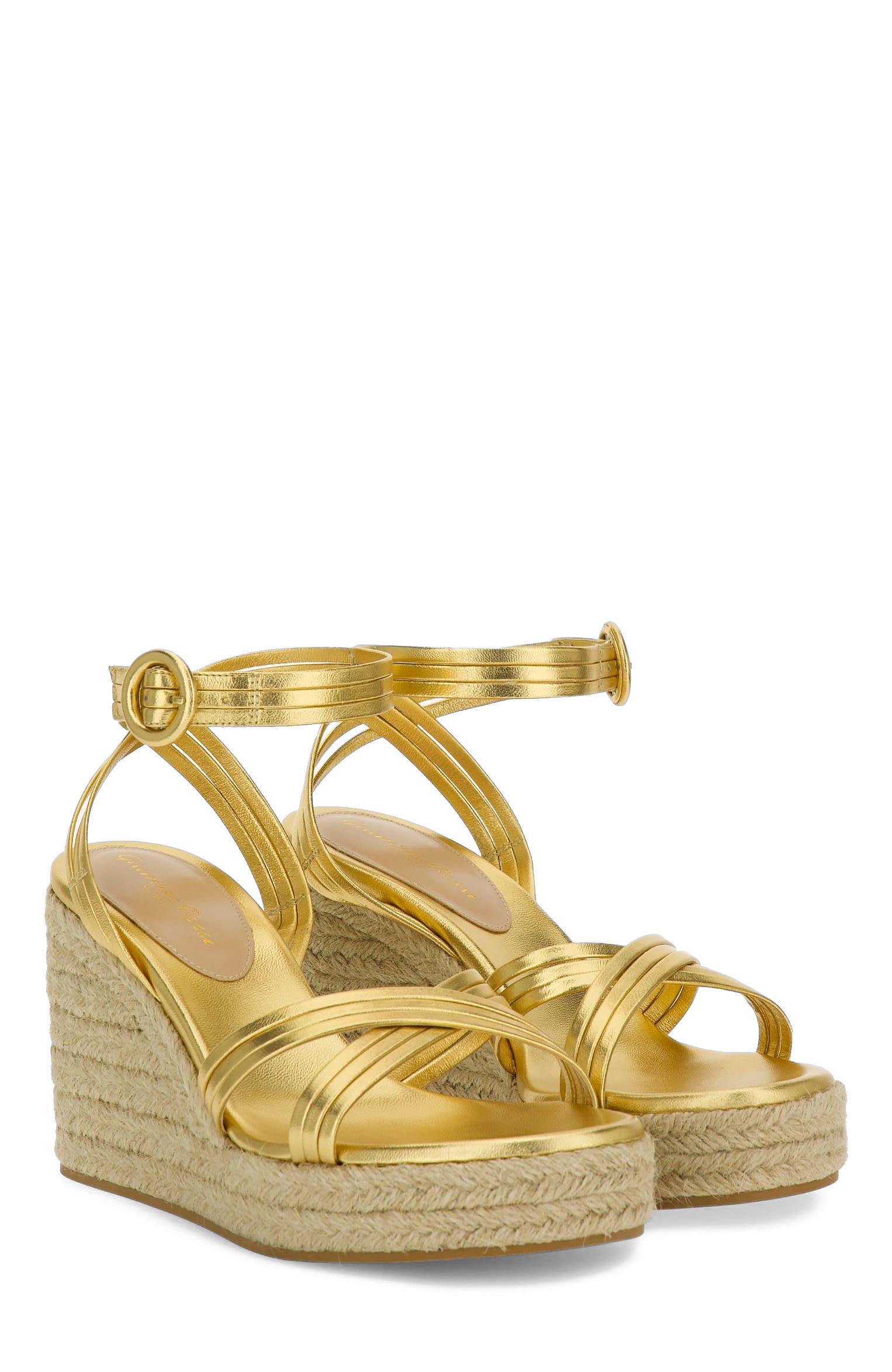 Gianvito Rossi Lianne Beach Espadrillas, Alternate, color, Gold Nappa