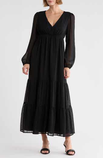 Clip Dot Chifon Maxi Dress