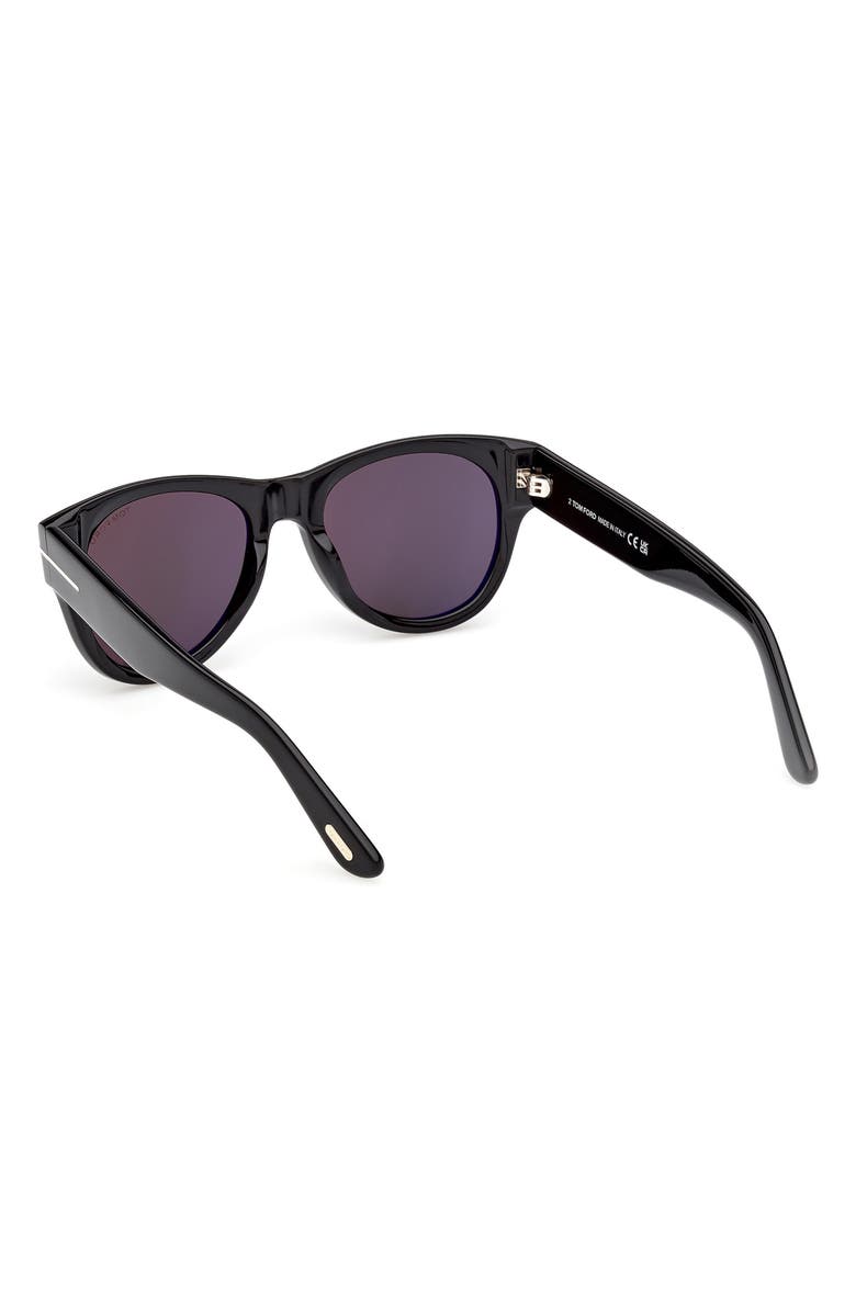 TOM FORD 52mm Round Photochromic Sunglasses, Alternate, color, Shiny Black / Smoke