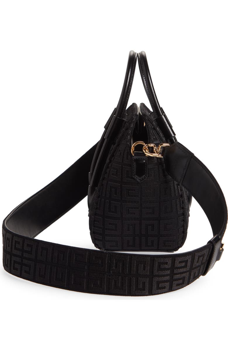 Givenchy Mini Antigona Lock Embroidered Canvas Satchel, Alternate, color,