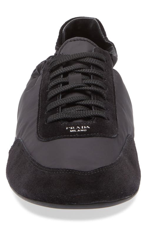 Prada Collapse Re-nylon And Suede Sneaker Men In Black