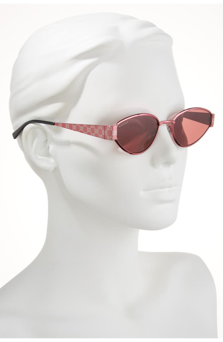 Gucci 55mm Oval Sunglasses, Alternate, color, Fuchsia