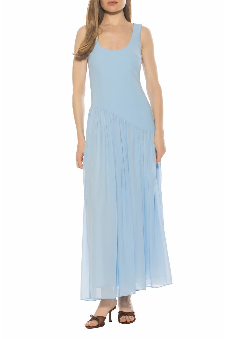 Elowen U-Neck Maxi Dress, Main, color, HALOGEN BLUE