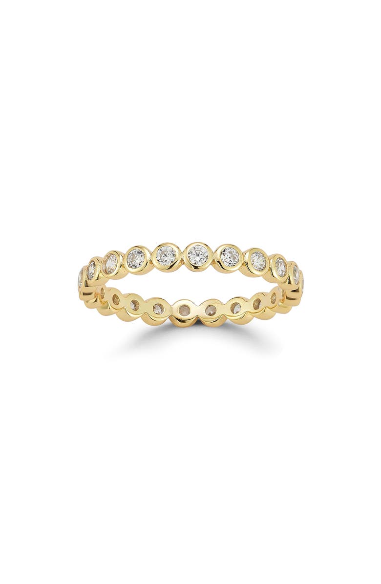 GLAZE JEWELRY Bezel Cubic Zirconia Stackable Eternity Band Ring, Alternate, color, Gold