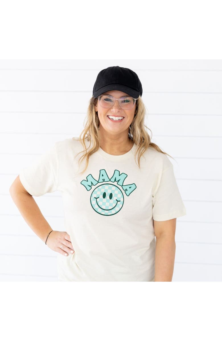 Sweet Wink Mama Smiley Checker Adult Short Sleeve T-Shirt, Alternate, color,