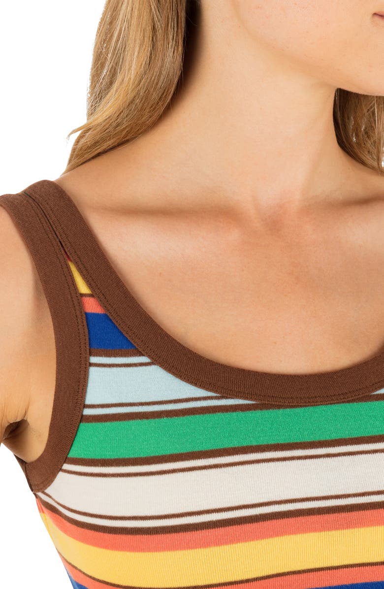 Hurley Haze Stripe Crop Tank, Alternate, color, Chocolate