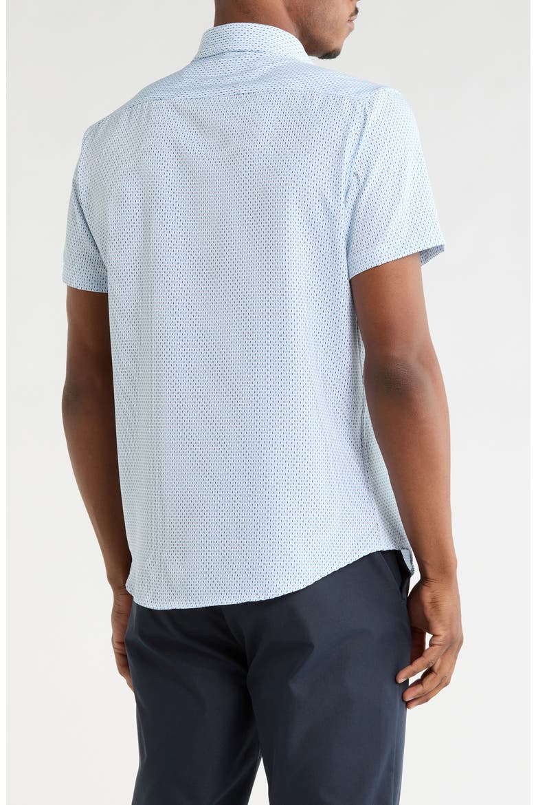 Geometric Print Button-Up Shirt, Alternate, color, WHITE