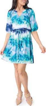 GIBSONLOOK Belted Elbow Sleeve Dress