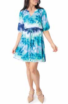 GIBSONLOOK Belted Elbow Sleeve Dress