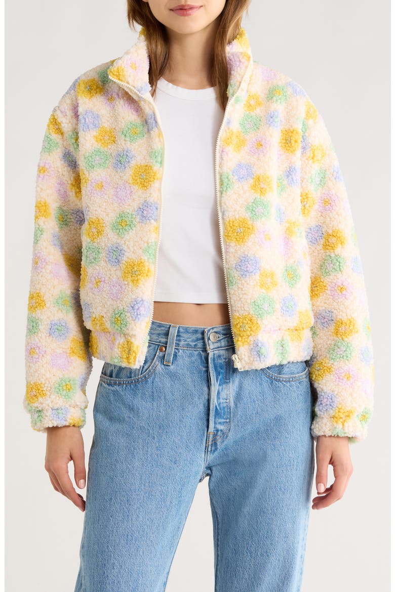 Floral High Pile Fleece Jacket, Main, color, MULTI FLOWER