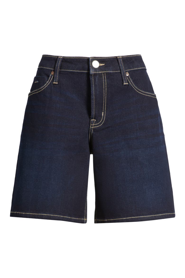 Dover Relaxed Mid Thigh Denim Shorts, Alternate, color, DARK WHISKER WASH