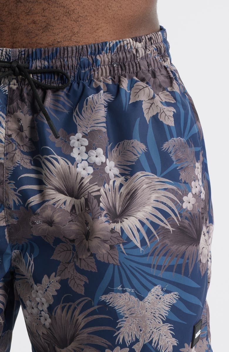 BOSS Piranha Swim Trunks, Alternate, color, Medium Brown