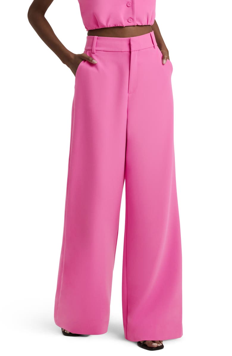 Favorite Daughter The Jones Wide Leg Pants, Main, color, Flamingo