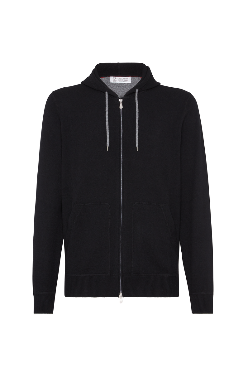 Brunello Cucinelli Sweatshirt-style cardigan, Main, color, Black