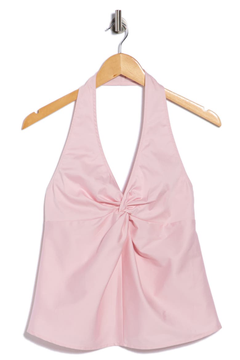 Cotton Blend Halter Top, Alternate, color, PINK PINKESQUE