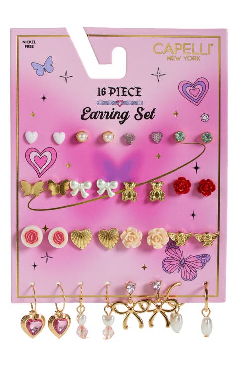 Kids' Assorted 16-Piece Earring Set