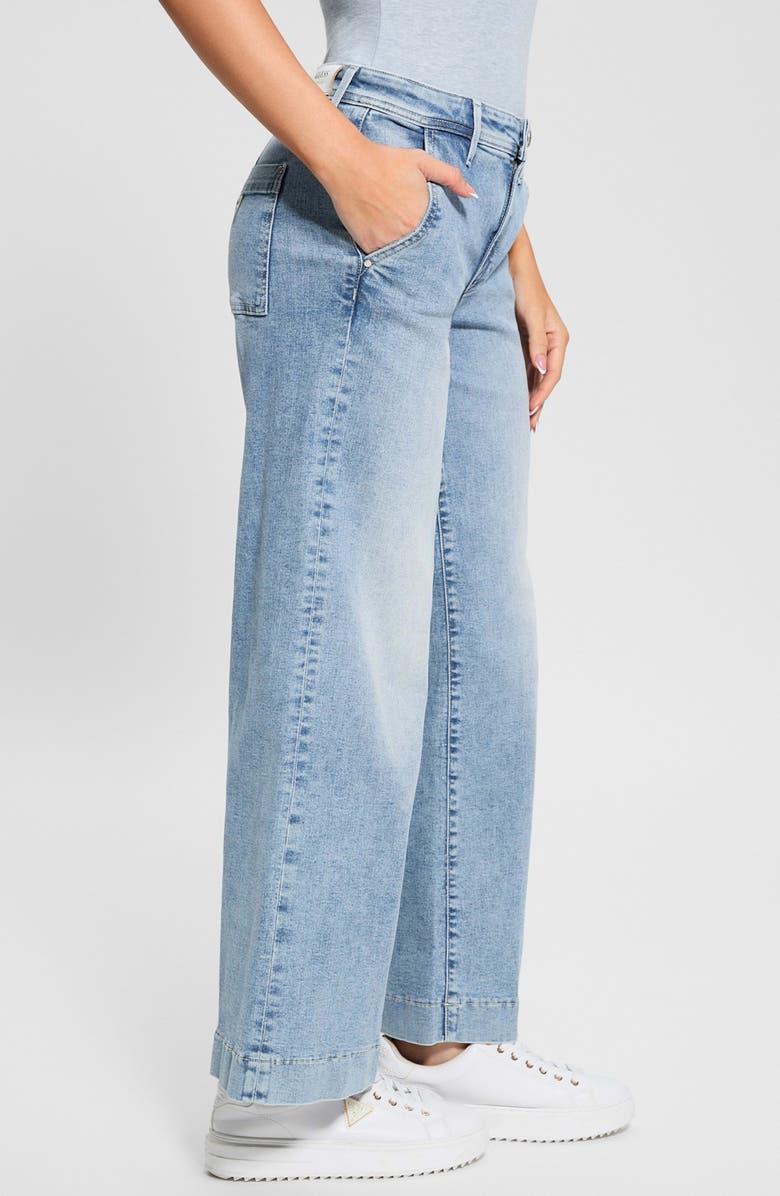 GUESS Zoya Crop Wide Leg Jeans, Alternate, color, Belt-Open