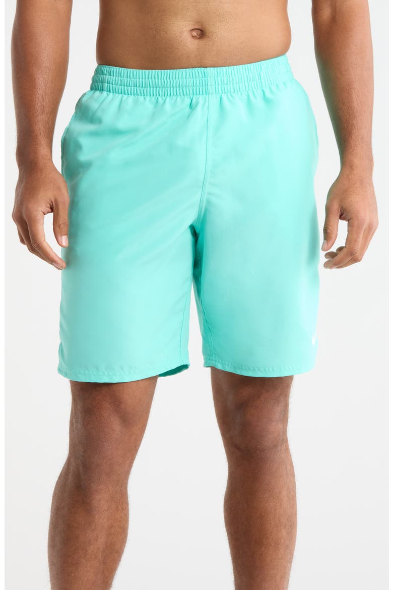 9-Inch Volley Swim Shorts, Main, color, BLEACHED TURQ