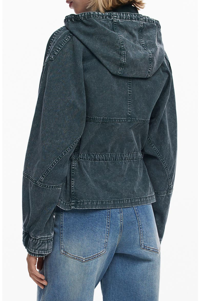 Hooded Denim Jacket, Alternate, color, LIGHT GREEN