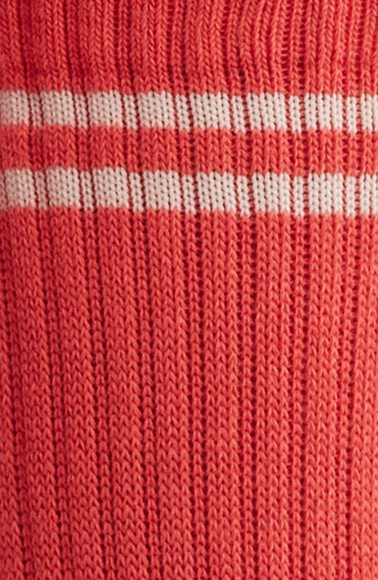 Le Bon Shoppe Boyfriend Stripe Crew Socks, Alternate, color, Coral