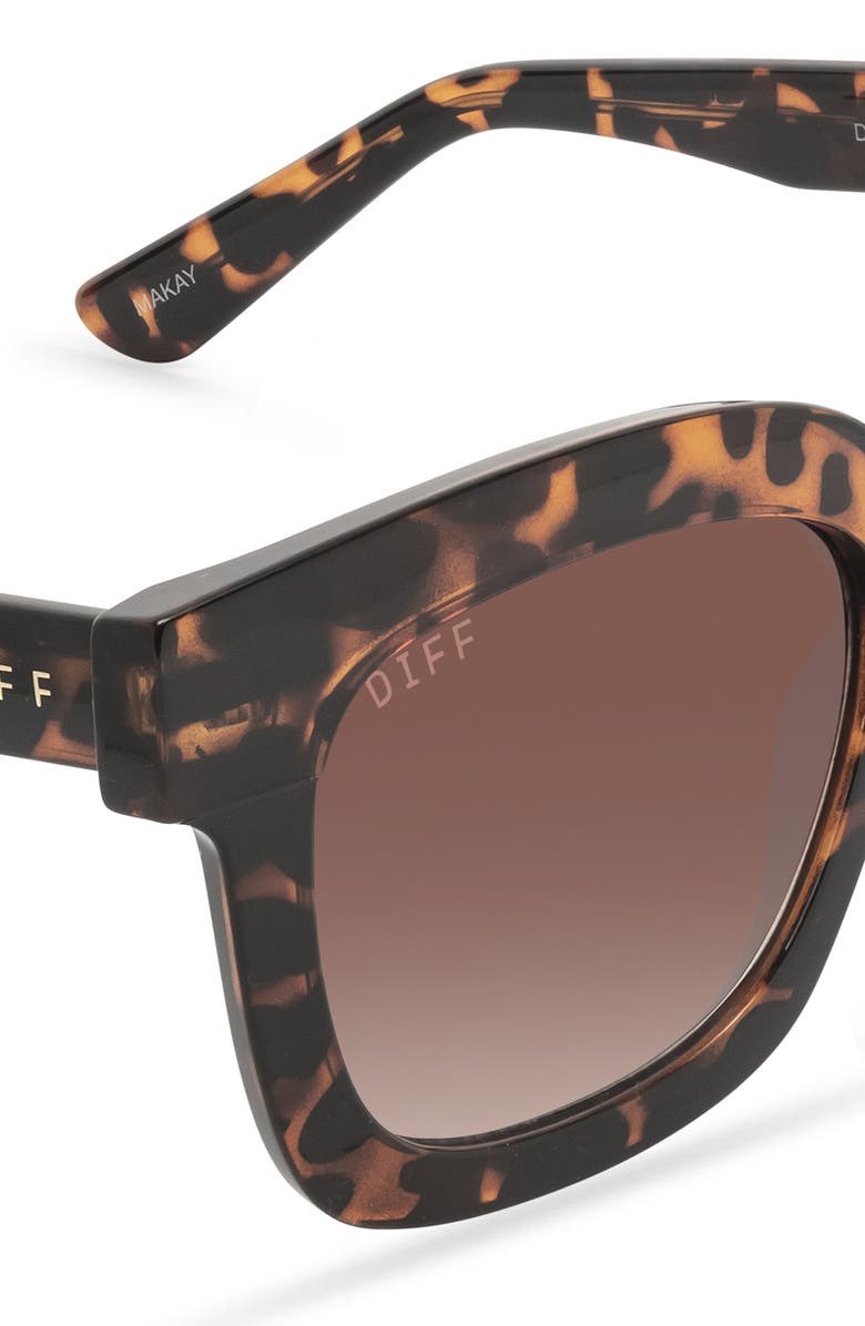 DIFF 56mm Makay Square Sunglasses, Alternate, color, Dark Tortoise